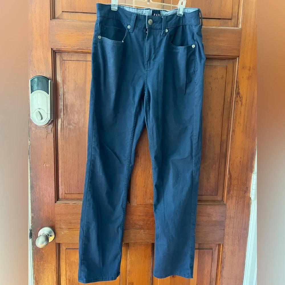 GAP Navy Blue Stretch Chino Pants 32x30 Straight Leg Workwear Casual Mens